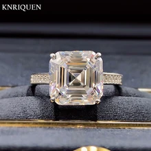 

2021 Trend 925 Sterling Silver 10*10mm Square High Carbon Diamond Rings for Women Charms Party Ring Fine Jewelry Gift Wholesale