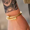 Hip Hop Stainless Steel Men Bangle Bracelet Titanium Adjustable Open Cuff Charm Bangle Jewelry Pulseras Ombre Punk Jewelry 1