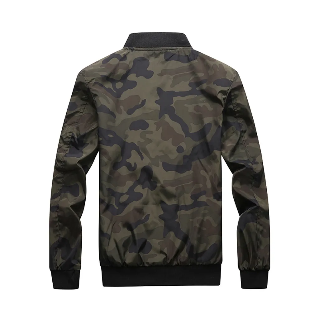 New product Fashion Men's Casual Camouflage Long Sleeve Jacket Stand Neck Coat Dropshipping style fashion