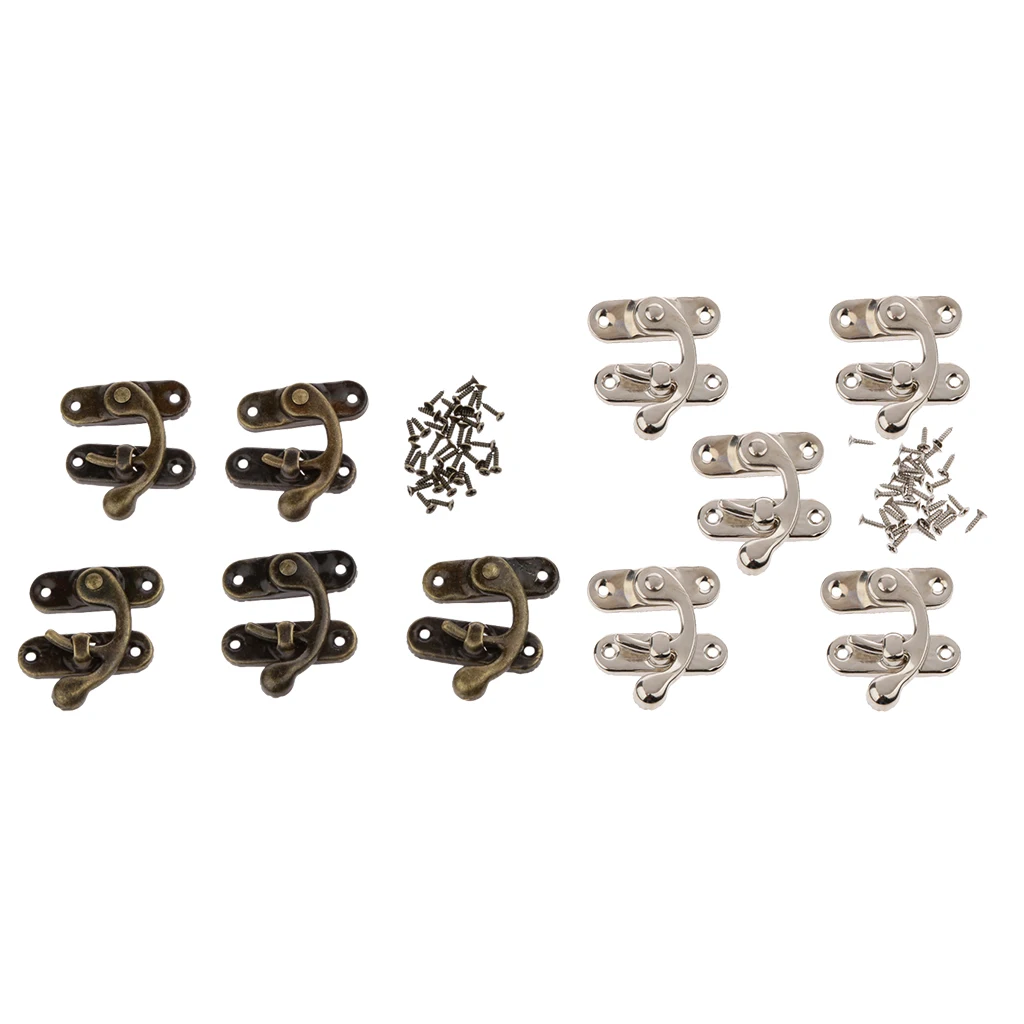 10 Sets Swing Bag Clasps Leather Craft For Wooden Case Jewelry Box Latch