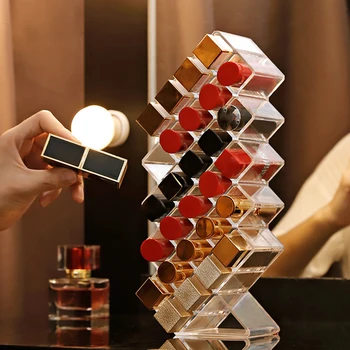 

28 Grids Acrylic Makeup Organizer Cosmetic Lipstick Jewelry Storage Box Case Holder Display Stand Make Up Organizer