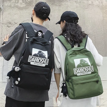 

Cartoon Printed Couple Backpack Women 2020 Waterproof Student School Bag Female Large Capacity Rucksack Luxury Mochila Feminina