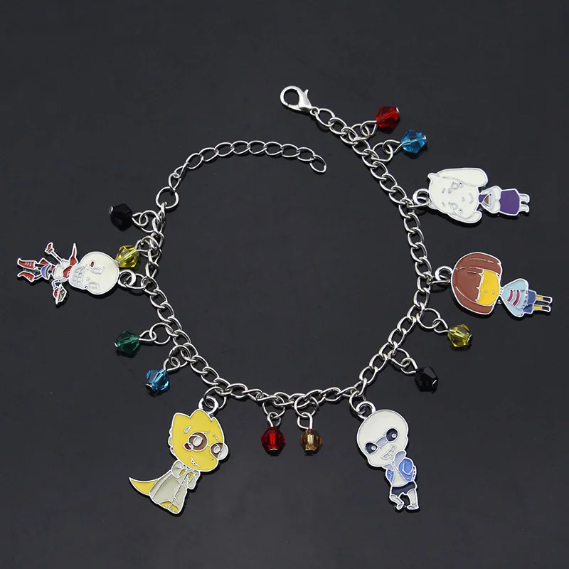 Аниме игра «Undertale» металлический браслет Frisk/Sans/Toriel/Papyrus/Alphys Модный кулон для сумки с аксессуарами для косплея в подарок