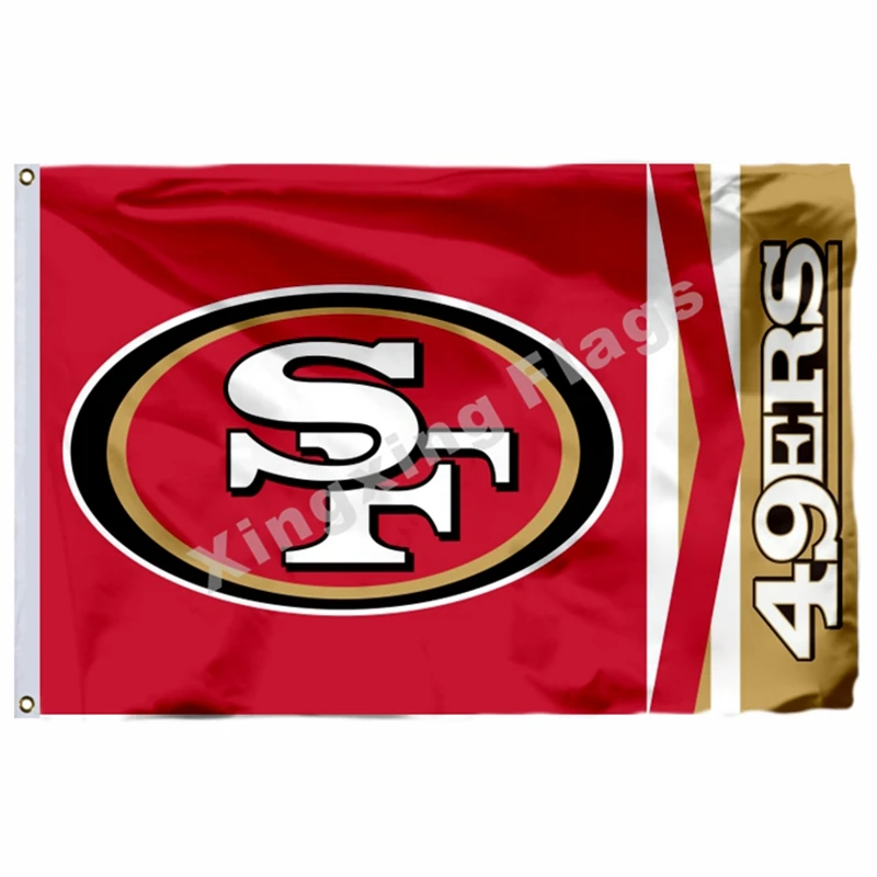 Флаг с надписью 3ft X 5ft из полиэстера NFL1, флаг с надписью из Сан-Франсиско 49ers, Размер № 4, 90X150 см, на заказ