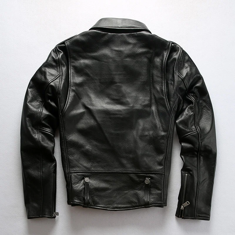 80% OFF 98010 Read Description! Asian size genuine cow skin leather jacket mens cowhide casual vintage biker leather jacket