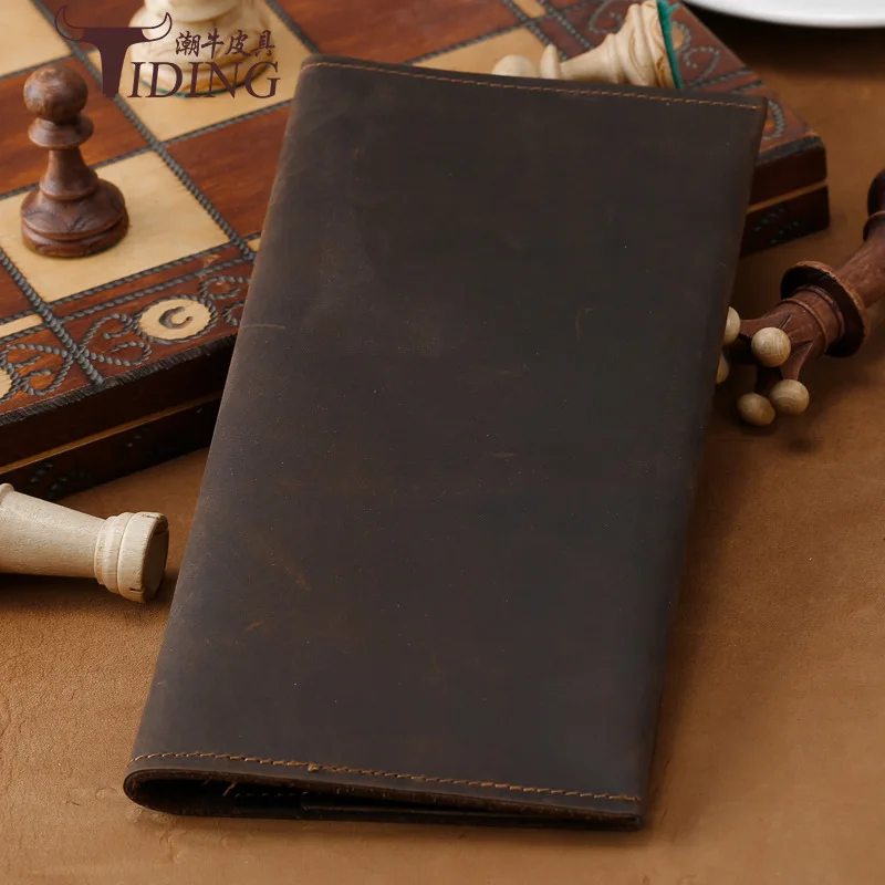 

Tiding Retro Horse Leather Leather Passport Holder Business Travel Document Package Multi-functional Long Wallet Mobile Phone Ba