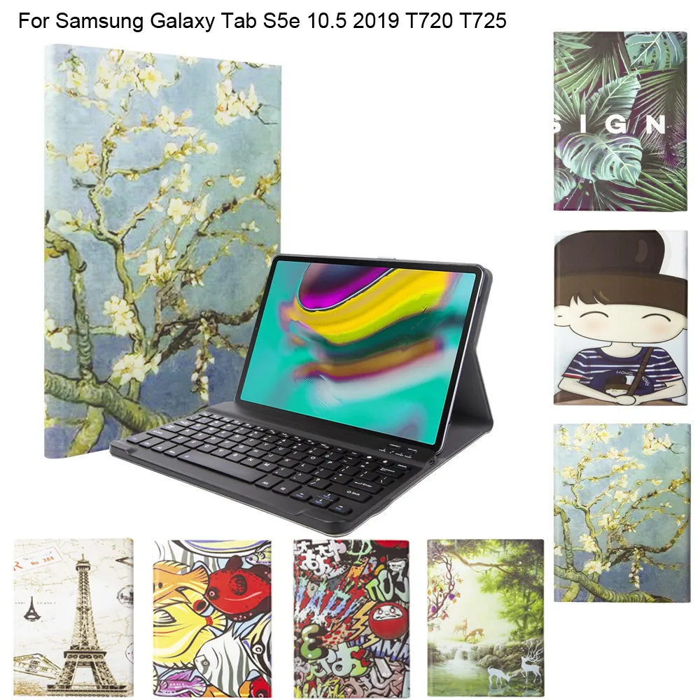 Чехол для планшета Mosunx для samsung galaxy tab S5e 10,5 Bluetooth клавиатура с принтом чехол для galaxy tab a 10,1 813#2