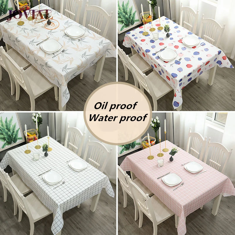 

Table Cloth PEVA Anti-pollution Antependium Polyester Fiber Kitchen Live Family Cozy Waterproof Oilproof Dinner Rectangular