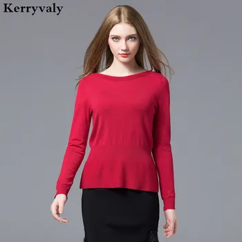 

New Red Christmas Knitted Sweater Women Long Sleeve Pullovers Sueter Mujer Invierno 2020 Runway Sweater Casaco Feminino D3819822