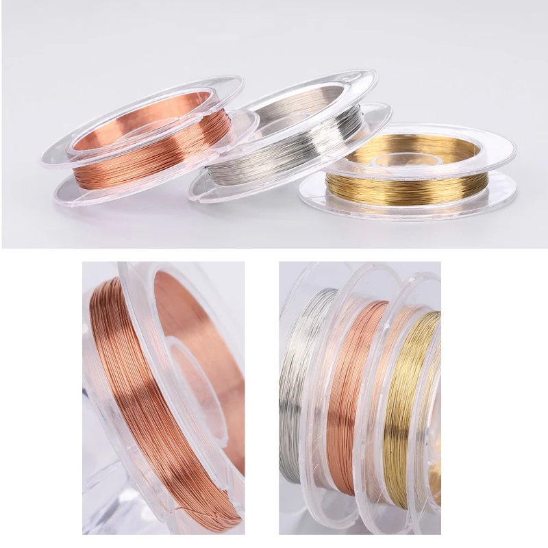 

1 roll Luxury Nail Art Copper Wire Manicure Nail Art Line Metal Wire Stripes Lines Manicure 3D Decoration