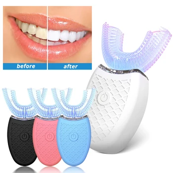 

Wireless Automatic Electric Toothbrush Teeth Whitening Tooth Cleaner 360 Degrees U Type USB Silicone Teeth Brush