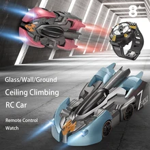 

Wall Climbing Car Anti Gravity Ceiling Electric 360 Rotating Stunt RC Car Antigravity Auto Toy Cars with Remote Control Watch