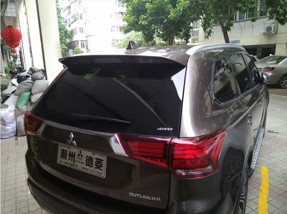 Подходит для Mitsubishi Outlander 2013 черный Спойлер ABS Пластик задний багажник крыла спойлер автомобиля аксессуары