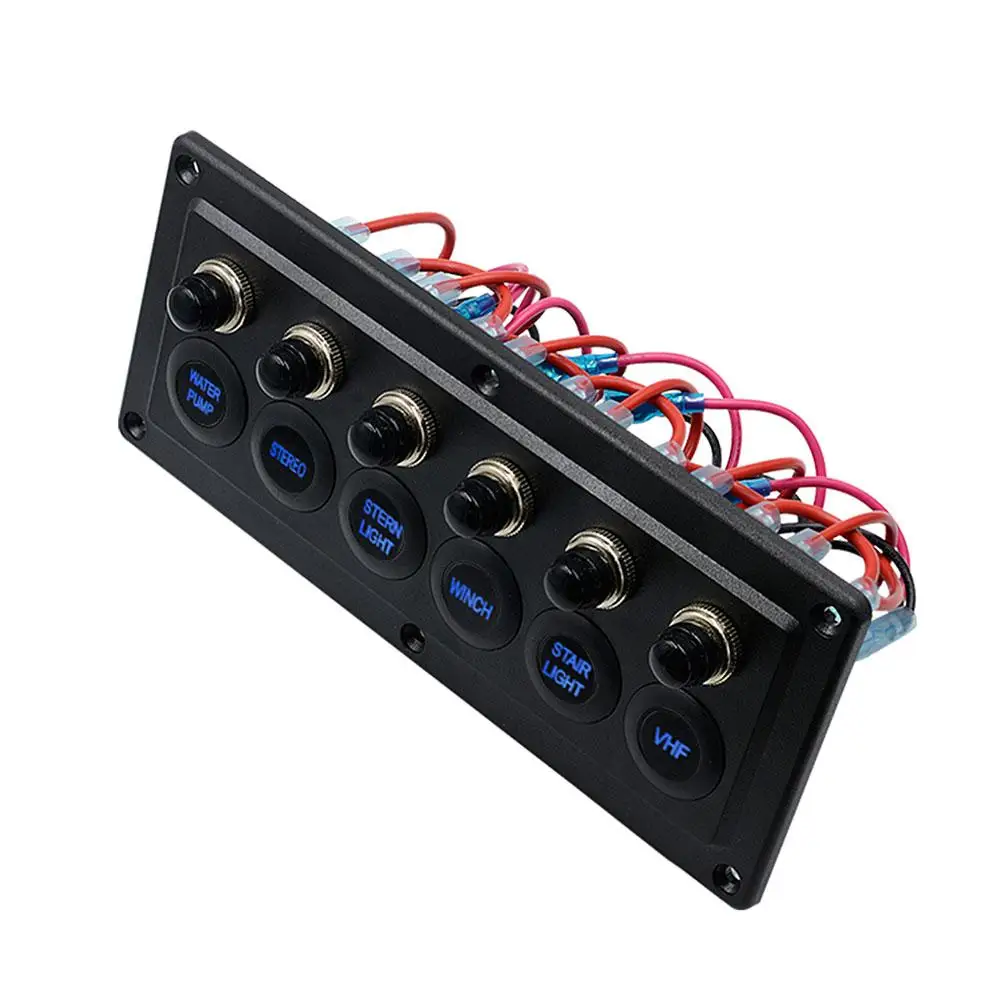 12 V/24 V Автомобильный светодиодный Сенсорный экран Панель Водонепроницаемый сенсорный Управление Панель коробка с 6 позиционный переключатель для RV автомобили судов