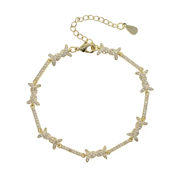 

Knot Charm Bracelets Bangles with cz paved twist charm Bangles for Women 2 Colors Jewelry Cuff Pulseiras Party