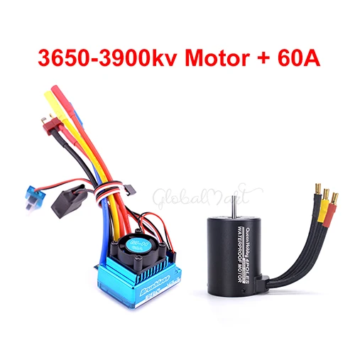 3650 3900kv 4300kv бесщеточный двигатель/45A 60A 80A 120A бесщеточный ESC электрический регулятор скорости пыленепроницаемый для 1:10 1/10 RC автомобилей - Цвет: 60A and 3650-3900KV