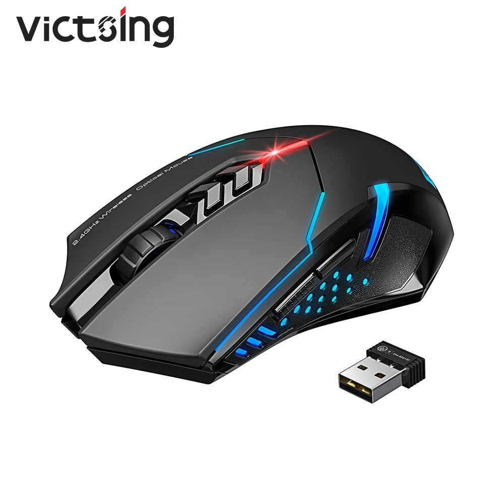 Беспроводная игровая мышь VicTsing PC066 2 4 ГГц 7 кнопок 5 регулируемых DPI 2400 | Компьютеры