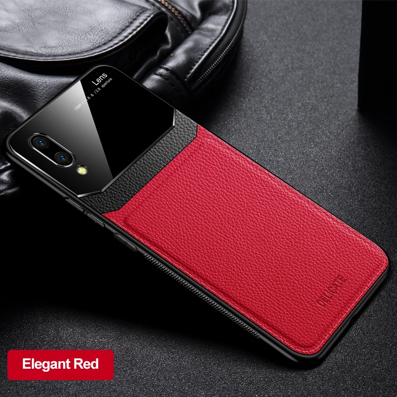 red MEGSHI противоударный PC силиконовый кожаный чехол для Vivo X23 Symphony X27 Y93 Y97 X21 Z5X Чехол для мобильного телефона с окошком - Цвет: red