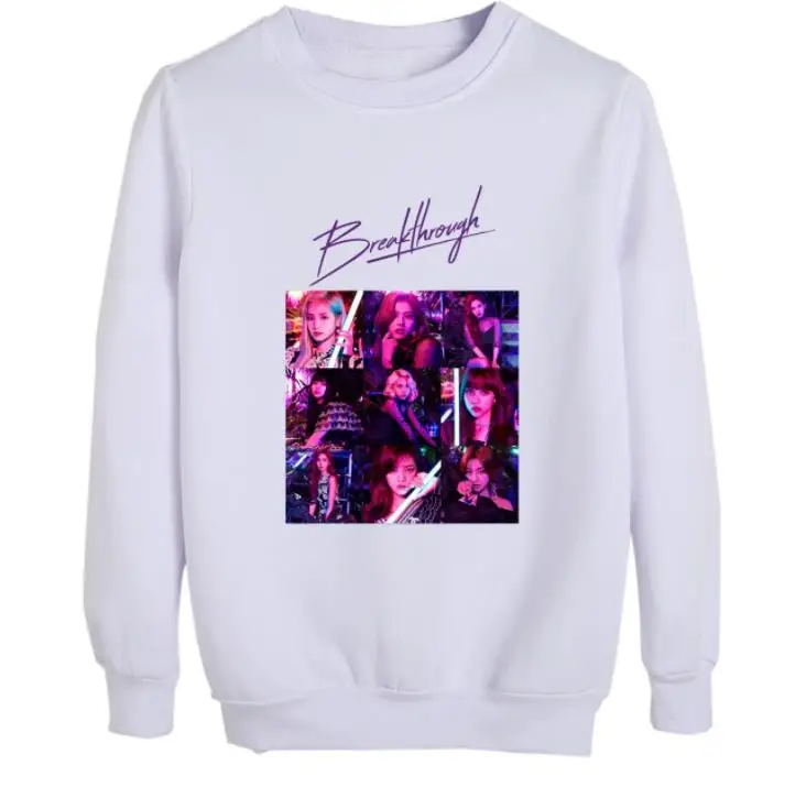 

New arrival twice album breakthrough cover same printing hoodies kpop unisex fleece pullover sweatshirt 5 colors