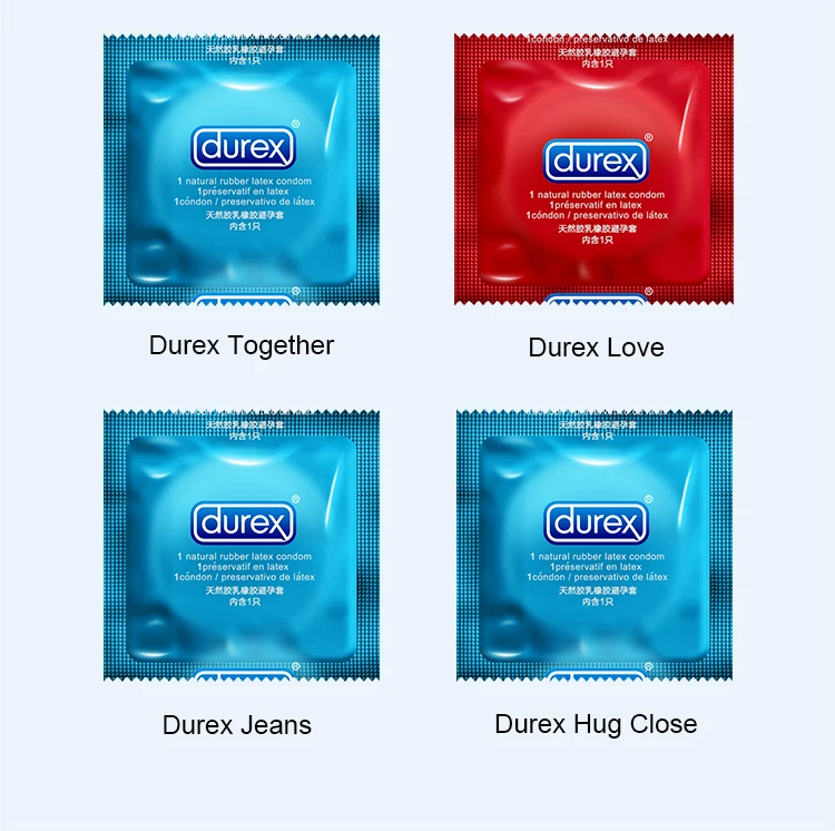 Durex Condom 100/64/32 Pcs Box Natural Latex Smooth Lubricated Contraception 4 Types Condoms for Men Sex Toys Products Wholesale