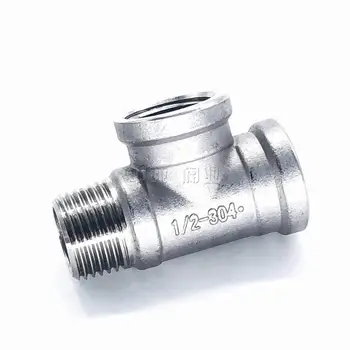 

male+Female+Female Threaded 3 Way Tee T Pipe Fitting 1/2" 3/4" 1" BSP Threaded SS304 Stainless Steel