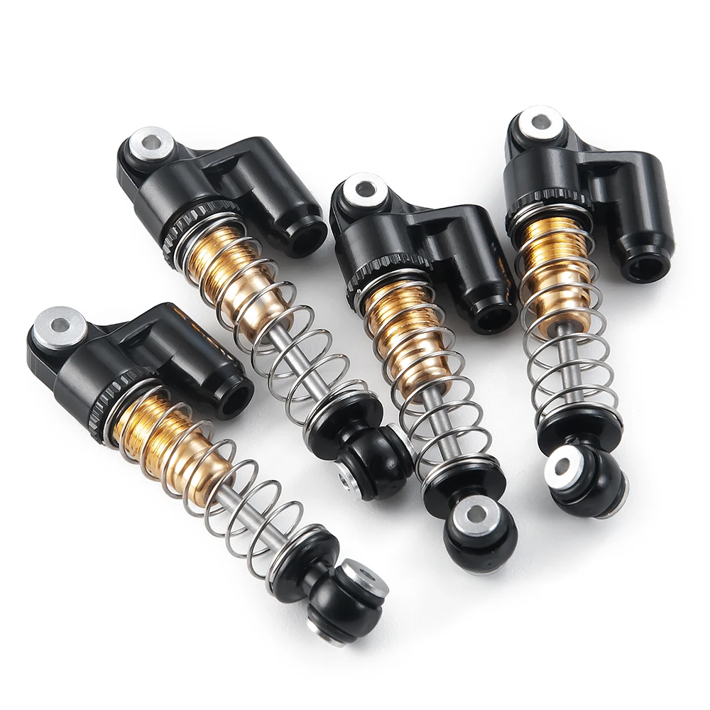Runup RC Stoßdämpfer 48 Mm – Für Axial SCX24 1:24 Crawler, Aluminium, Teleskopierbar, Mit Ersatzfedern (Rot)