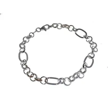 

Silver bracelet combined with hoops in several ways oval and round