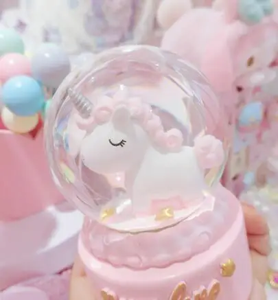 YM Dream rainbow, луна Единорог хрустальный шар, девочка мягкий подарок на день рождения, прекрасный Настольный музыкальный ящик - Цвет: 3