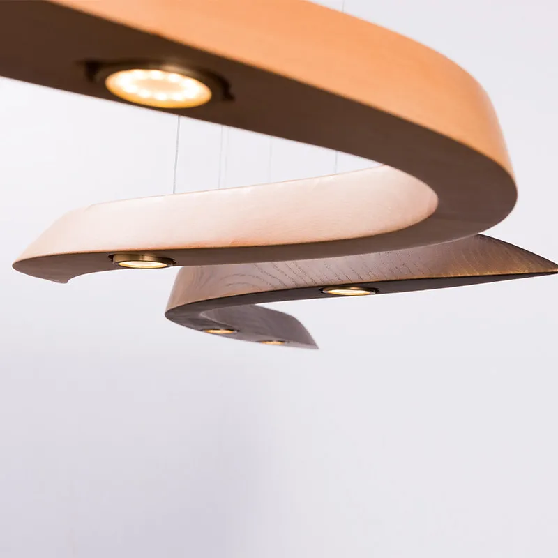 

New Chinese Simple LED pendant lights Wooden long hanging lamp Bedroom Office suspension luminaire Restaurant deco fixtures