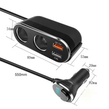 Быстрая 3,0 двойная USB Зажигалка QC3.0 цифровой дисплей скорость быстрая зарядка автомобильное зарядное устройство для huawei samsung iPhone LG Google