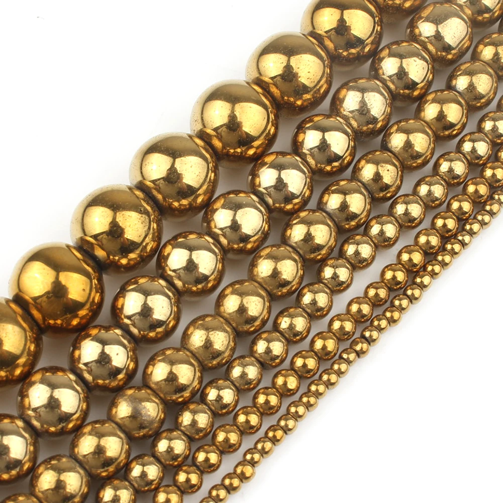 Rhodium Rose Gold Plated Hematite Beads - Premium Natural Stones for DIY Bracelet and Jewelry Making