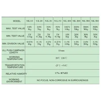 

NK 20-500 Mechanical Force Gauge Push Pull Tester Pointer Dynamometer N/KG Unit