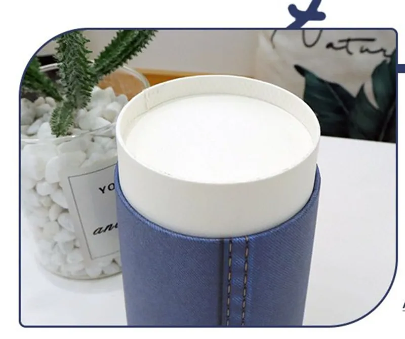 50pcs High quality double thick milk tea paper cup 400ml 500ml disposable coffee cup creative denim color drink cup with lids