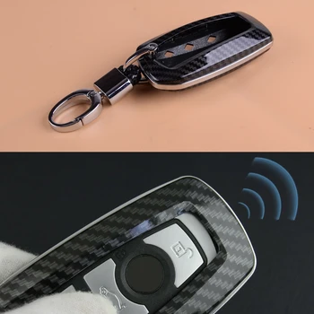 

CITALL Carbon Fiber Texture Smart Key Fob Cover Case Skin with Chain fit for BMW X3 F25 X4 F26 M2 F87 M3 F80 M4 F82 F83 M5 F10