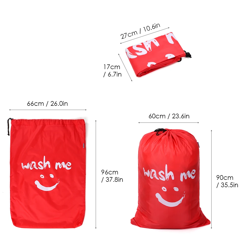26* 38 Inches Portable Laundry Bag Large Capacity Foldable Storage Bag with Drawstring Cord Lock Travel Dirty Clothes Bags