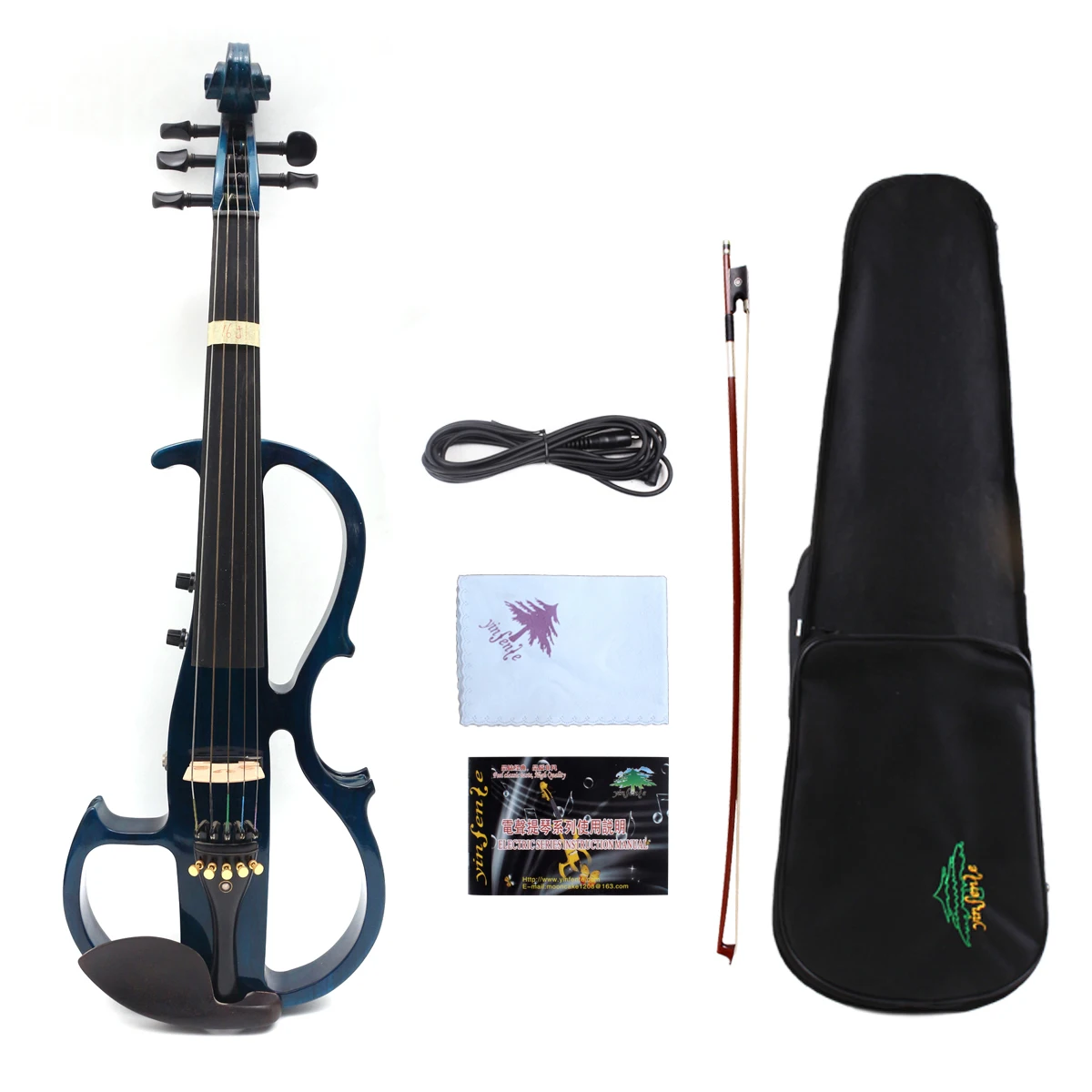 

New black 5 string 16'' Electric Viola Silent Solid Wood Body Powerful Sound Case Bow