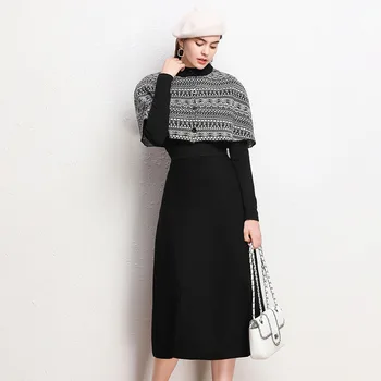 

Elegant Three-piece Set Dress Women's Autumn Wool Dress Thickened Knitted Winter Skirt Women's Wear Outfits for Women Clothing