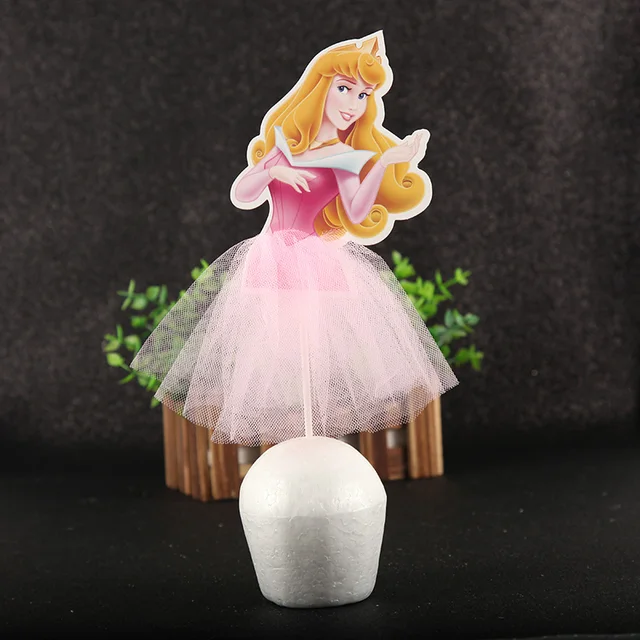 6pcs/lot Baby Girl Favor One Year Old Birthday Elsa Anna Princess Cake Topper Decor for Birthday Party Topper For Cake Decor 10cake topper-6pcs