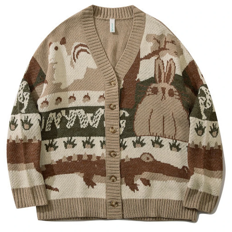 限定製作 メンズブランドのカーディガン ファッショナブルなセーター レトロ ルーズ ニット コート ホン 1列 秋冬 21 進化版 Www2 Unicap Br