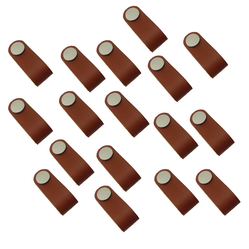 17x Cabinet Handles Handmade Leather Dresser Drawer Knobs Pulls Door Handle Kitchen Pulls Knob