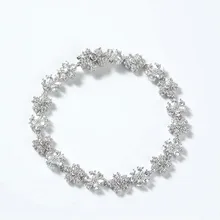 S925 чистого серебра высокого класса микро инкрустация темперамент цветок браслет женский роскошный дизайн чувство