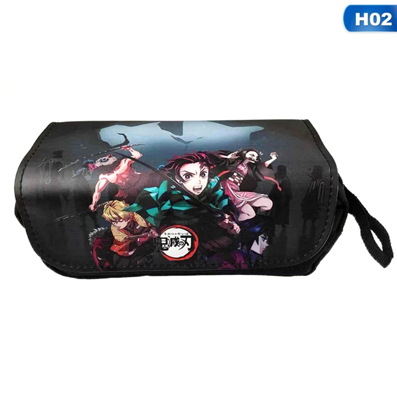 Demon Slayer: Kimetsu No Yaiba Tanjiro Kamado аниме мультфильм периферийный чехол карандаш большая емкость сумка на молнии школьные канцелярские принадлежности - Цвет: H02
