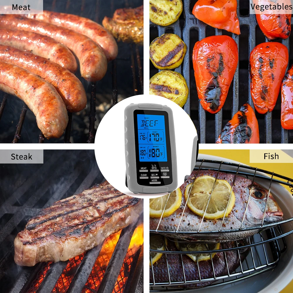 

Hot New Wireless Meat Thermometer Food Barbecue Tools BBQ Grill Oven Thermometer Digital Thermometer with Dual Probe