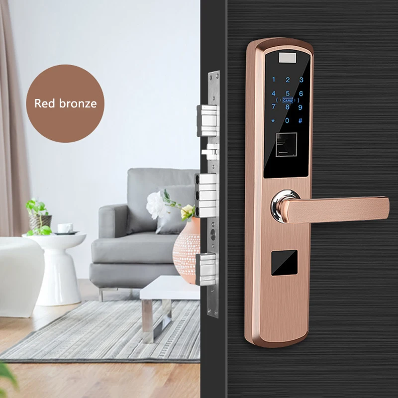 lock access control slide glass card APP smart door lock Smart fingerprint lock door lock electronic semi-automatic password
