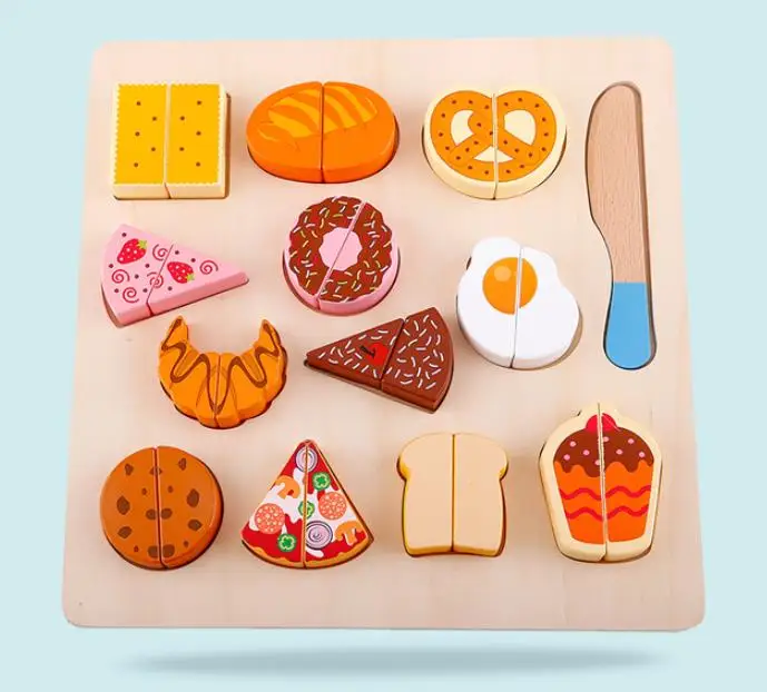 dessert ToyWoo деревянные фрукты овощи морепродукты десерт kithen игрушка для мальчика и девочки головоломки игрушка - Цвет: dessert