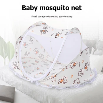 

New Portable Baby Nest Foldable Kids Baby Bed Crib Mosquito Net Ship Shaped Tent Bebe Crib Netting Sleeping Cushion Protection