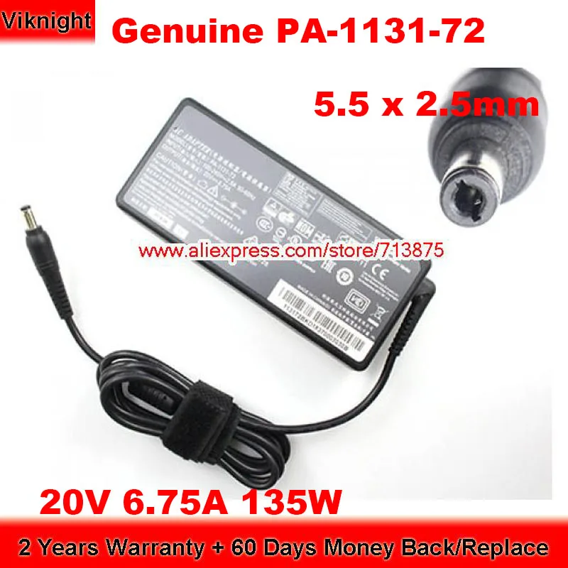 

Genuine PA-1131-72 135W Charger 20V 6.75A AC Adapter for Kensignton SD2400T DOCK DK30C2DPPD with 5.5 x 2.5mm Plug Power Supply