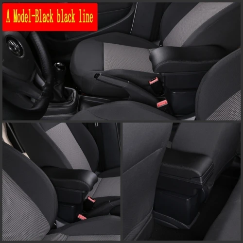 Bracciolo Console Centrale Per Fiat Panda II - Con Portabicchieri, Nero, ABS E Pelle PU - Foto 5