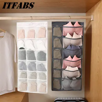 

Women's Clothes Bra Socks Garment Storage Bag Hanging Bag Solid Multi Pocket Dustproof Cover Bag Home Storage Protector 80*40cm
