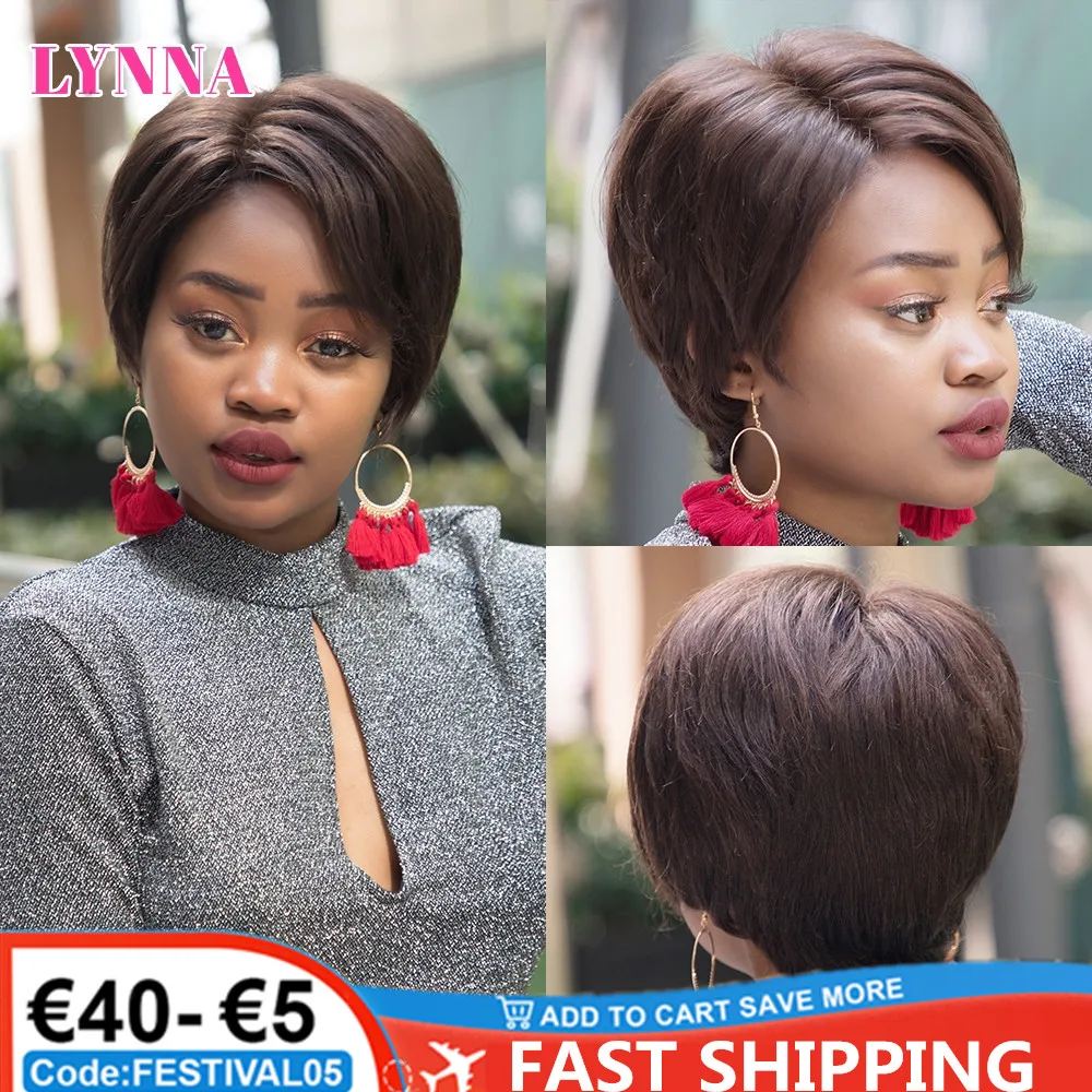 Pixie Cut Human Hair Wig Short Straight Front Lace Wig with Human Hair 150% Density Cheap Wig for Black Women